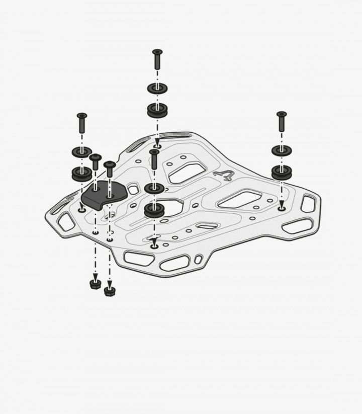 Maleta Superior con Soporte TRAX ADV Plateada 38 L Triumph Tiger 1050 Sport (13-16 / 18) SW-MOTECH GPT.11.441.70001/S GPT.11....