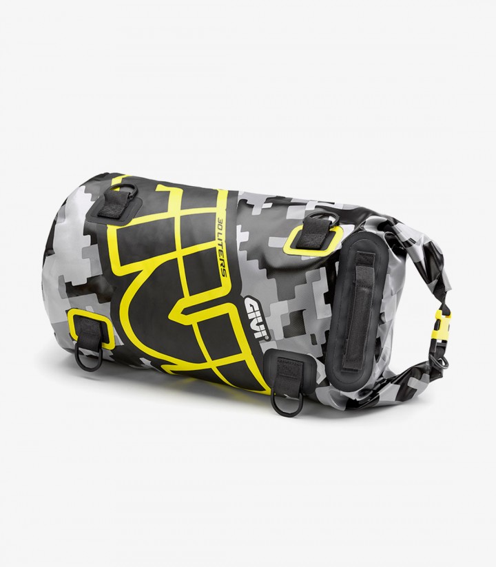 Bolsa Sillín 30 L EA114CM GIVI de Correas en Gris Camuflaje y Amarillo