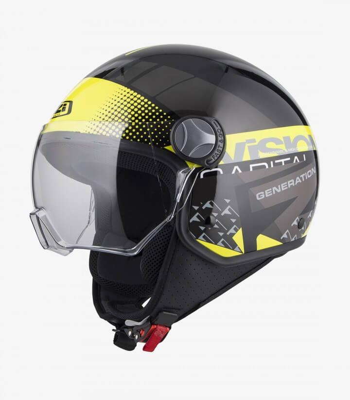 NZI Capital Vision Plus Black & Yellow Open Face Helmet 150321A221
