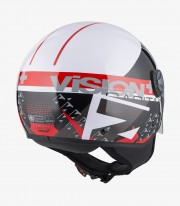 NZI Capital Vision Plus White & Red Open Face Helmet 150321A197