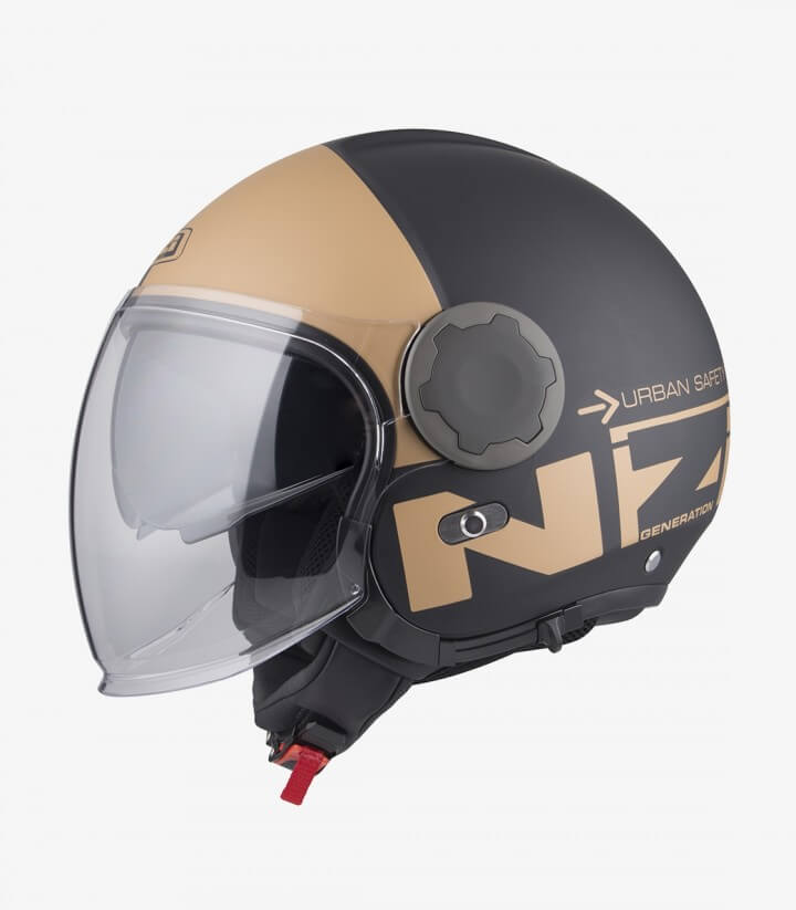 NZI Ringway Duo Matt black & bronze Open Face Helmet 150323A199