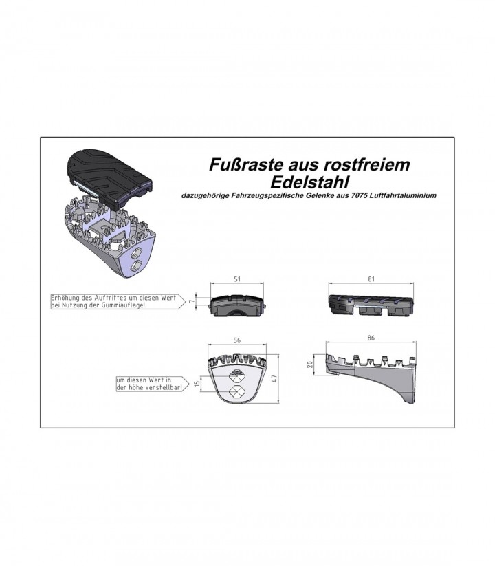 Reposapiés ION con Adaptadores SW-MOTECH para Honda Africa Twin (87-17), XL600V Transalp (87-99) FRS.01.011.10201/S