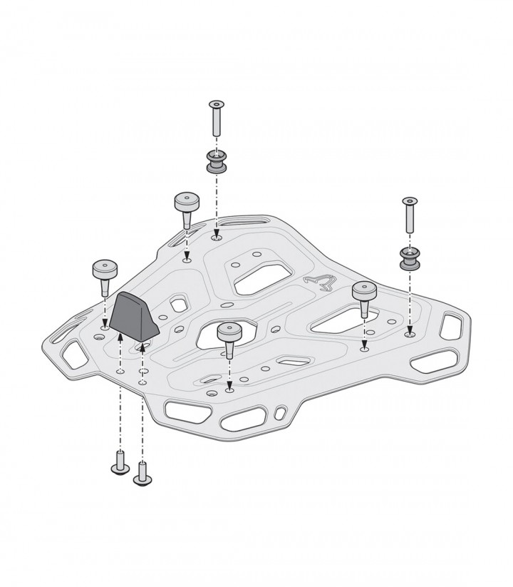 Maleta Superior con Soporte DUSC Negro 55 L Moto-Guzzi V85 TT (24) SW-MOTECH GPT.17.632.66000/B