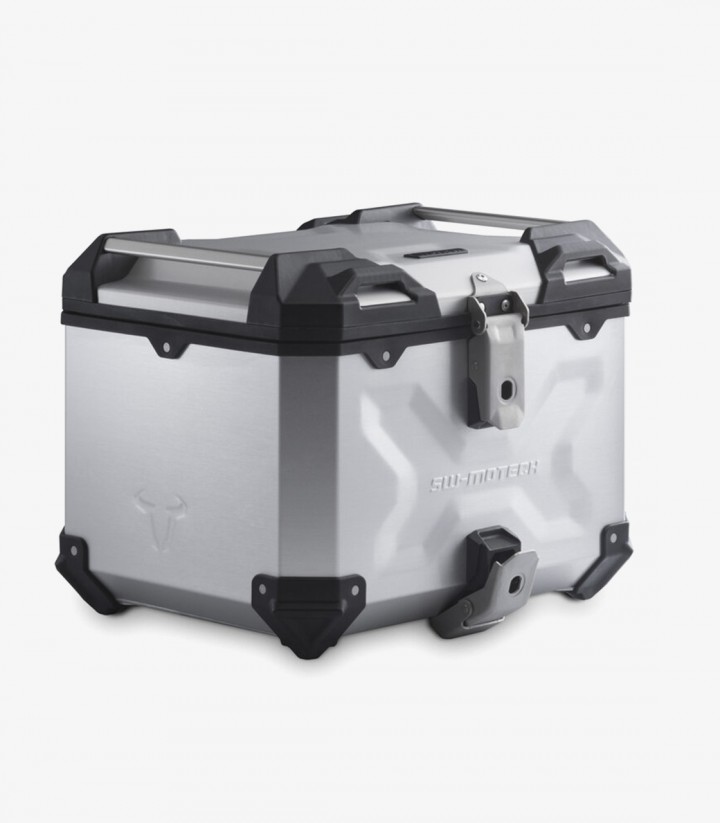 Maleta Superior con Soporte TRAX ADV Plateada 38 L Moto-Guzzi V85 TT (24) SW-MOTECH GPT.17.632.70000/S