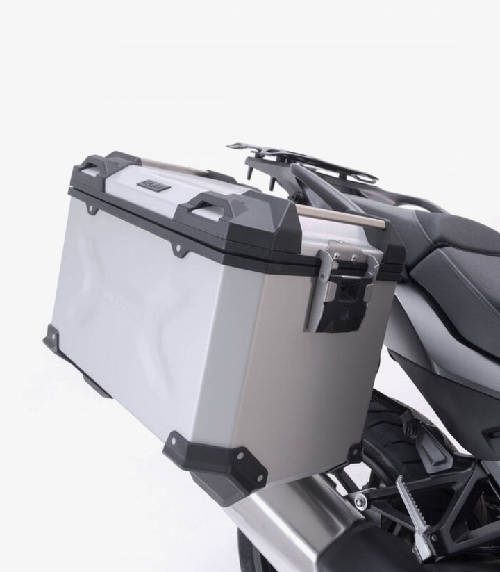 Maletas Laterales con Soporte TRAX ADV Plateadas 37 L Honda NT1100A / NT1100D (DCT) (21, 24), NT1100DE (DCT+ES) (24) SW-MOTEC...