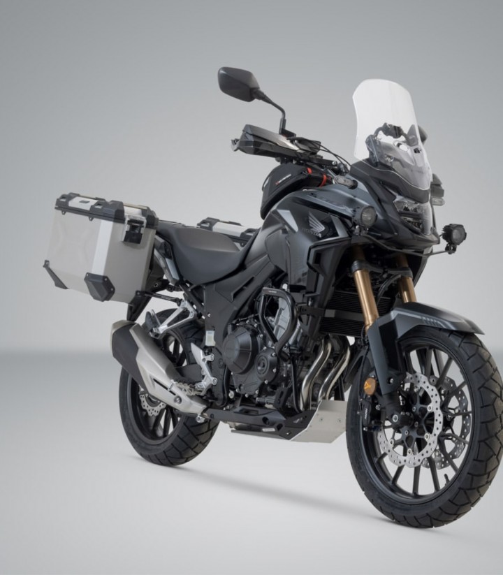 SW-MOTECH 37 L TRAX ADV Side Cases with Carrier for Honda CB500F/X (12-18), CBR500R (12-15), NX500 (23) Silver KFT.01.400.700...