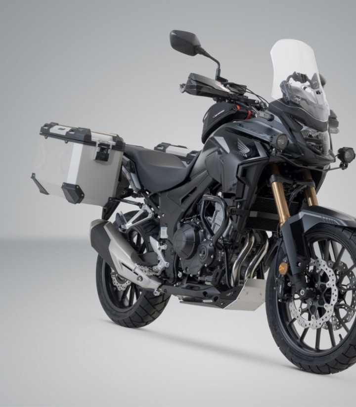 Maletas Laterales con Soporte TRAX ADV Plateadas 45 L Honda CB500F/X (12-18), CBR500R (12-15), NX500 (23) SW-MOTECH KFT.01.40...