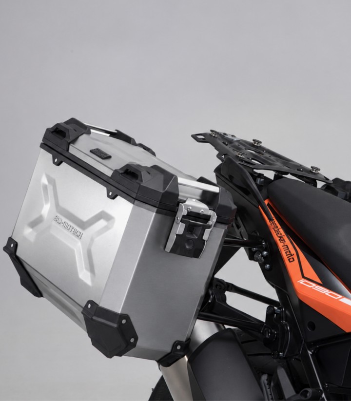 Maletas Laterales con Soporte TRAX ADV Plateadas 45/37 L KTM 1050/1090/1190 Adventure (13-21), 1290 Super Adventure/R/S/T (14...
