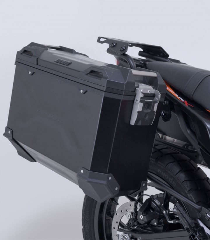 Seitenkoffer mit Träger TRAX ADV Schwarz 37 L KTM 125/390 Enduro R/SMC R, 250/390 Adventure (25) SW-MOTECH KFT.04.417.70000/B