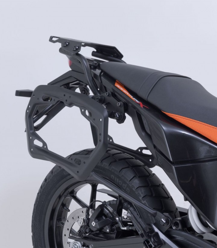 Maletas Laterales con Soporte TRAX ADV Plateadas 37 L KTM 125/390 Enduro R/SMC R, 250/390 Adventure (25) SW-MOTECH KFT.04.417...
