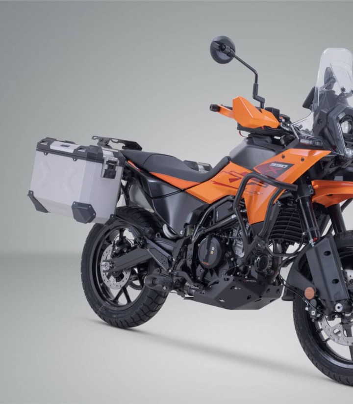Maletas Laterales con Soporte TRAX ADV Plateadas 37 L KTM 125/390 Enduro R/SMC R, 250/390 Adventure (25) SW-MOTECH KFT.04.417...