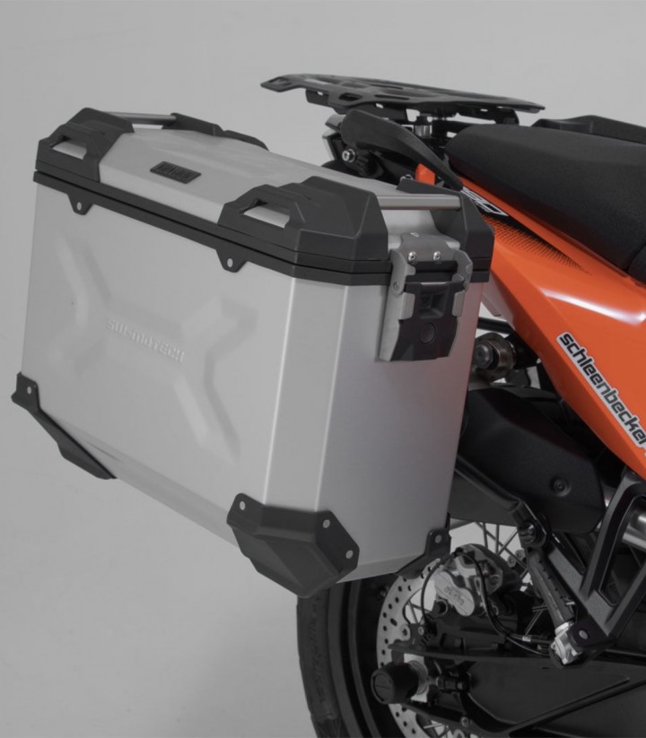 Maletas Laterales con Soporte TRAX ADV Plateadas 45/37 L varios modelos de KTM SW-MOTECH KFT.04.521.70001/S KFT.04.521.70001/S