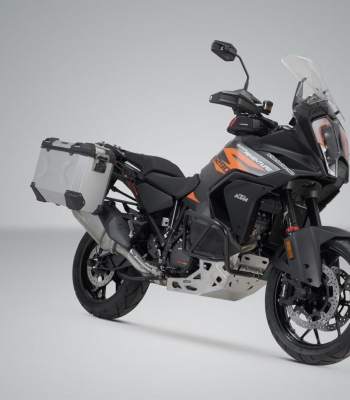 Seitenkoffer mit Träger TRAX ADV Silber 45/37 L KTM 1290 Super Adventure (21), 1390 Super Adventure R/S (24) SW-MOTECH KFT.04.83