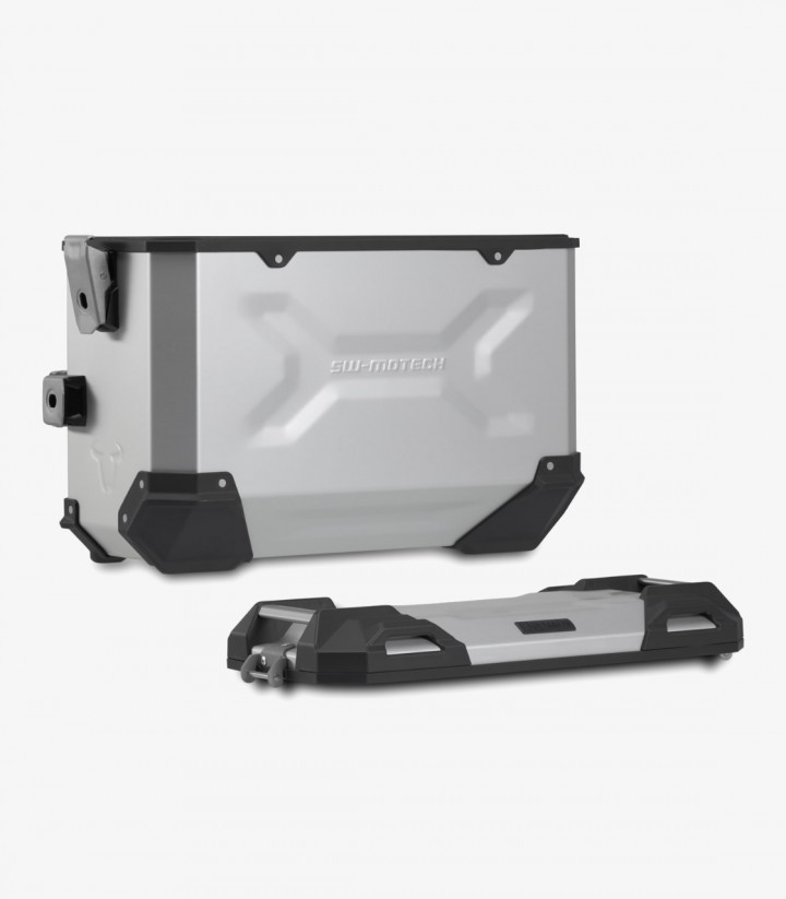 Seitenkoffer mit Träger TRAX ADV Silber 37 L Suzuki DR-Z4S/SM (25) SW-MOTECH KFT.05.071.70000/S