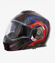 Casco Modular By City 180 Tech II Rojo Carbono