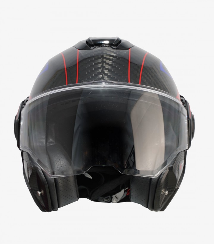 Casco Modular By City 180 Tech II Rojo Carbono