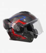 Casco Modular By City 180 Tech II Rojo Carbono