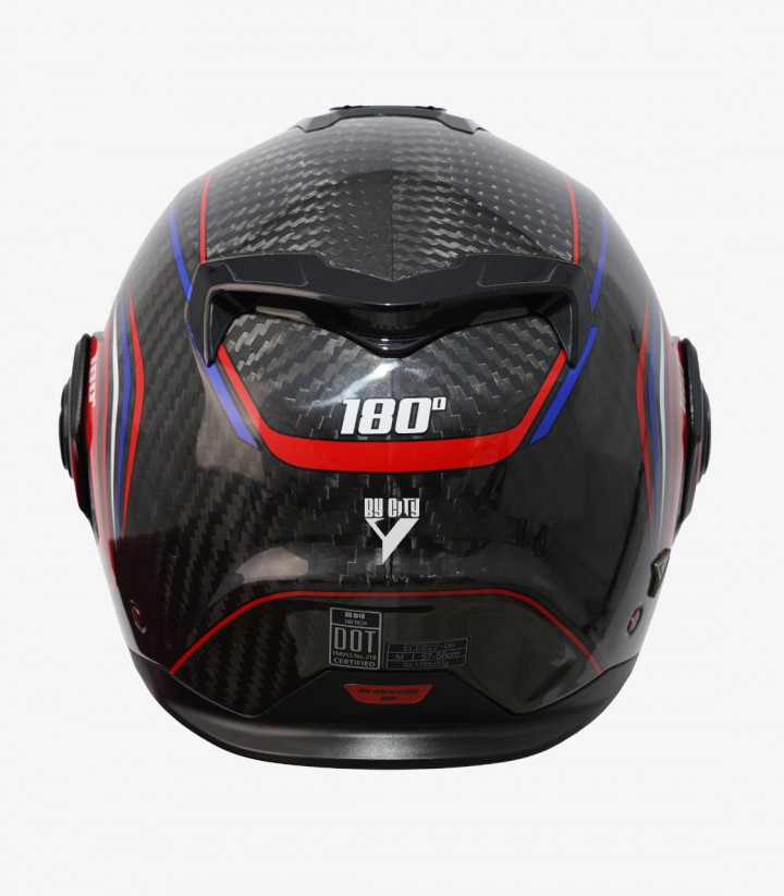 Casco Modular By City 180 Tech II Rojo Carbono