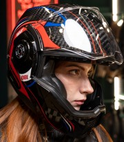 Casco Modular By City 180 Tech II Rojo Carbono