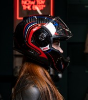 Casco Modular By City 180 Tech II Rojo Carbono