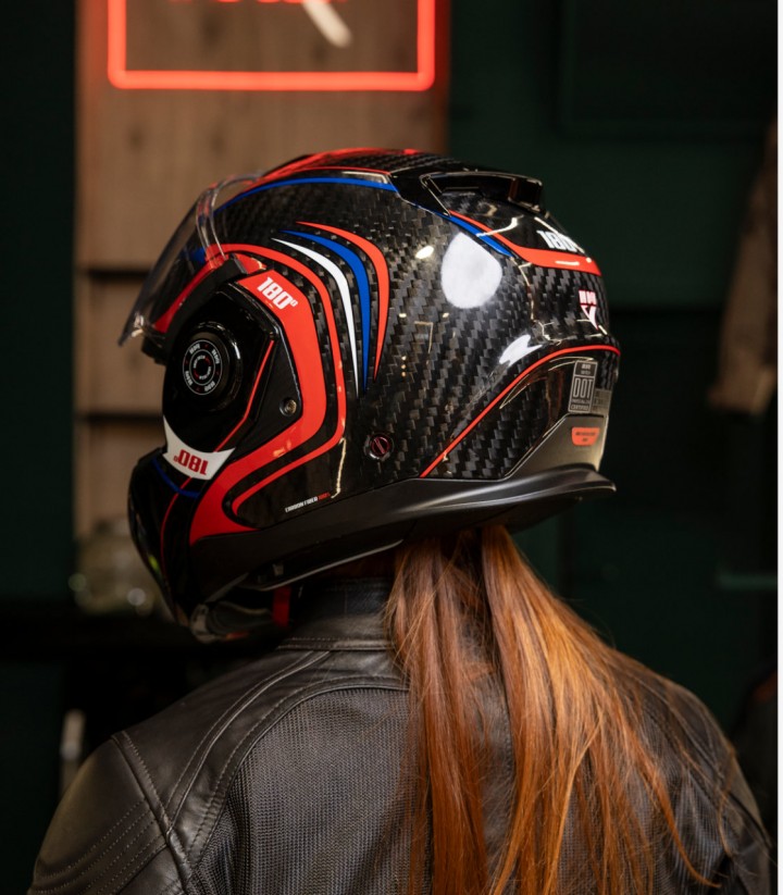 Casco Modular By City 180 Tech II Rojo Carbono