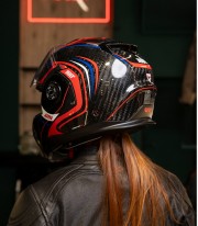 Casco Modular By City 180 Tech II Rojo Carbono