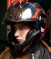 Casco Modular By City 180 Tech II Rojo Carbono