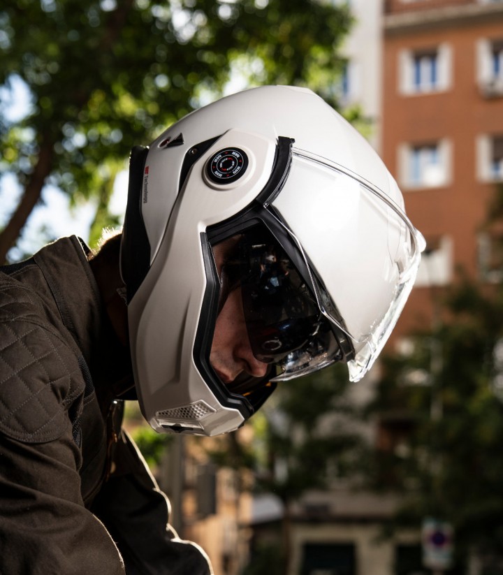 Klapphelm By City 180 Tech II Weiß glänzend