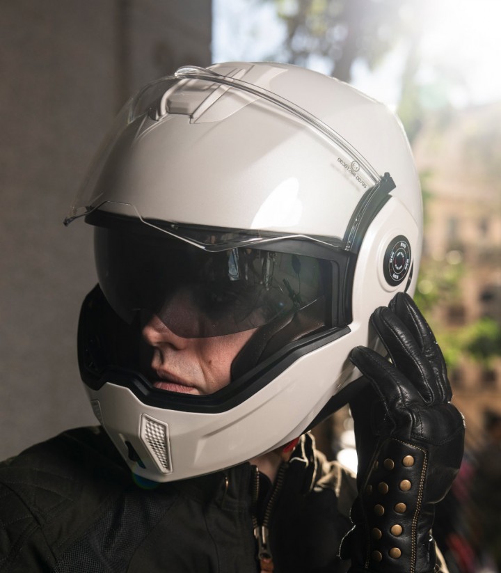 Klapphelm By City 180 Tech II Weiß glänzend