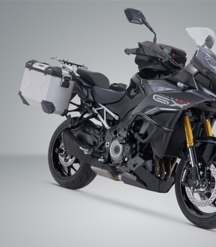Seitenkoffer mit Träger TRAX ADV Silber 37 L Suzuki GSX-S1000GX (23) SW-MOTECH KFT.05.601.70000/S