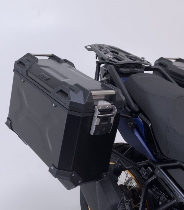 Seitenkoffer mit Träger TRAX ADV Schwarz 45/37 L Suzuki V-Strom 800 (22) SW-MOTECH KFT.05.845.70000/B