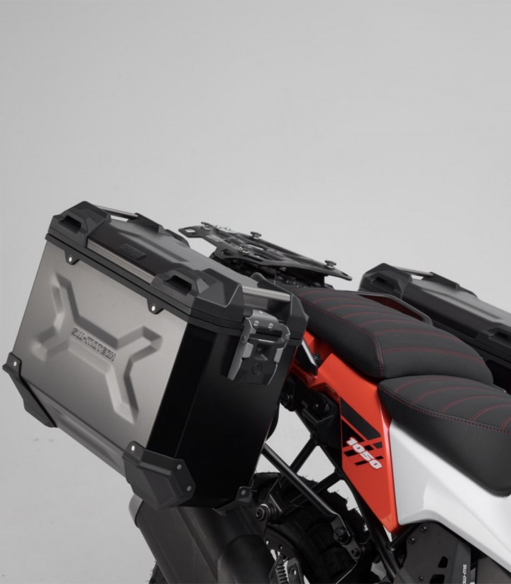 Seitenkoffer mit Träger TRAX ADV Schwarz 45/37 L Suzuki V-Strom 1050 (19-20) SW-MOTECH KFT.05.936.70000/B