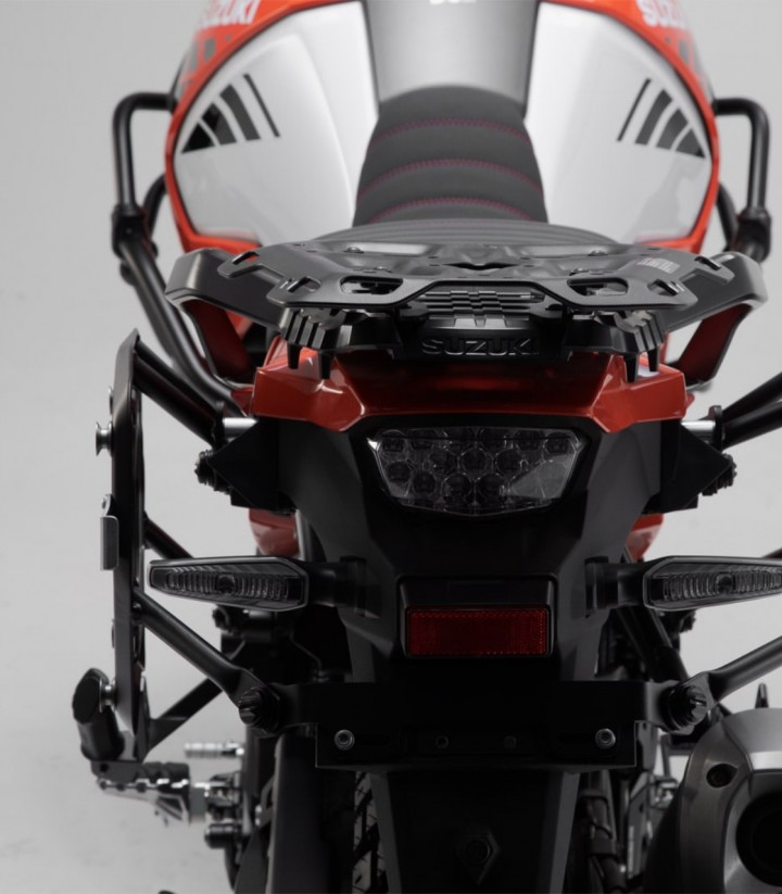 Seitenkoffer mit Träger TRAX ADV Silber 45/37 L Suzuki V-Strom 1050 (19-20) SW-MOTECH KFT.05.936.70000/S