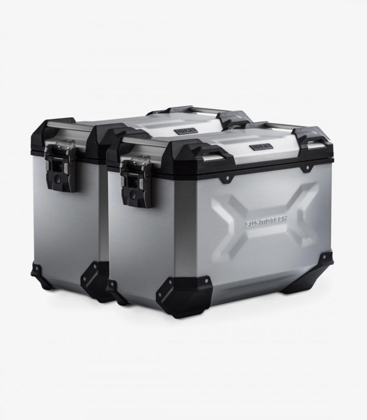 Seitenkoffer mit Träger TRAX ADV Silber 45 L Yamaha Tracer 7 (25) SW-MOTECH KFT.06.020.70100/S