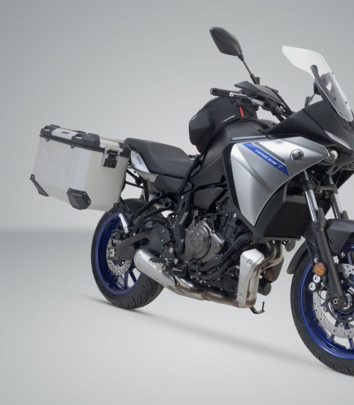 Maletas Laterales con Soporte TRAX ADV Plateadas 45 L Yamaha MT-07 Tracer (16-25) SW-MOTECH KFT.06.593.70101/S KFT.06.593.701...