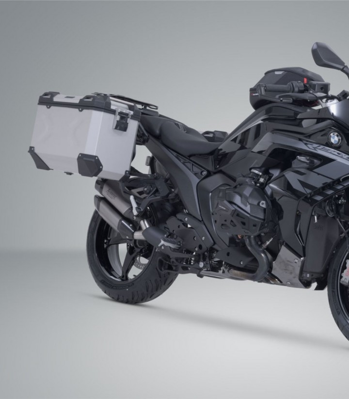 Seitenkoffer mit Träger TRAX ADV Silber 45 L BMW R 1300 R/RS (25) SW-MOTECH KFT.07.018.70100/S