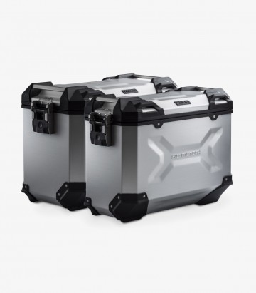 SW-MOTECH 37/45 L TRAX ADV Side Cases with Carrier for BMW R 1200 GS (04-12)/Adventure (06-13) Silver KFT.07.311.70100/S
