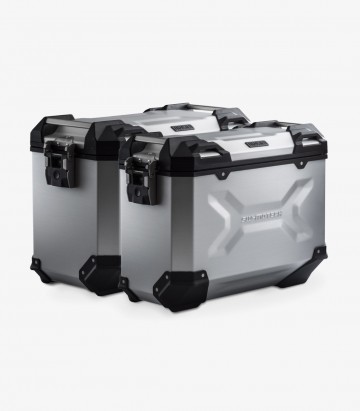 Seitenkoffer mit Träger TRAX ADV Silber 37/45 L BMW F 650/700/800 GS (07-18) SW-MOTECH KFT.07.559.70001/S
