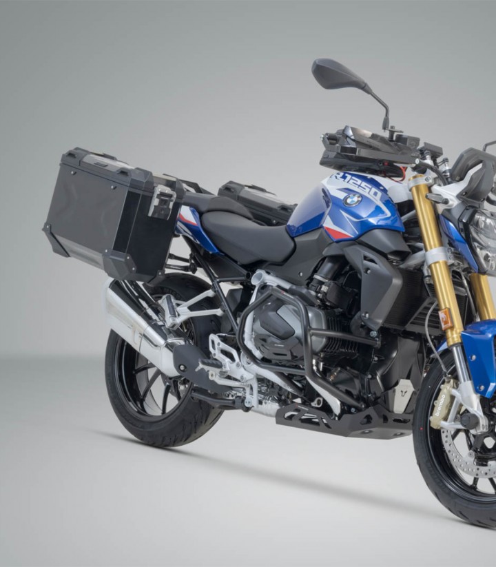 Maletas Laterales con Soporte TRAX ADV Negras 37 L BMW R 1200 R/RS (14-18), R 1250 R (18-19), R 1250 RS (18-22) SW-MOTECH KFT...