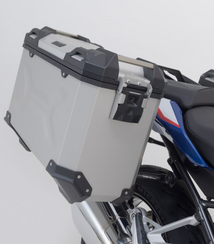 Seitenkoffer mit Träger TRAX ADV Silber 37 L BMW R 1200 R/RS (14-18), R 1250 R (18-19), R 1250 RS (18-22) SW-MOTECH KFT.07.573.7