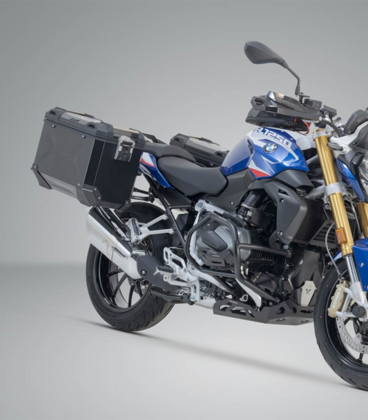 Maletas Laterales con Soporte TRAX ADV Negras 45 L BMW R 1200 R/RS (14-18), R 1250 R (18-19), R 1250 RS (18-22) SW-MOTECH KFT...