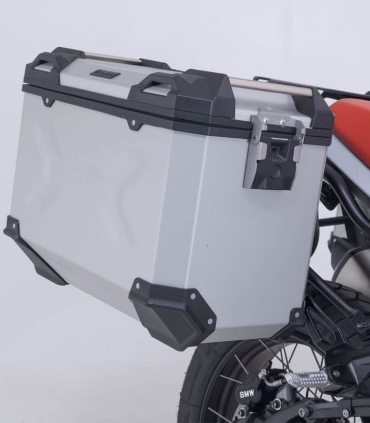 Seitenkoffer mit Träger TRAX ADV Silber 37/45 L BMW R 12 G/S (25) SW-MOTECH KFT.07.997.70001/S