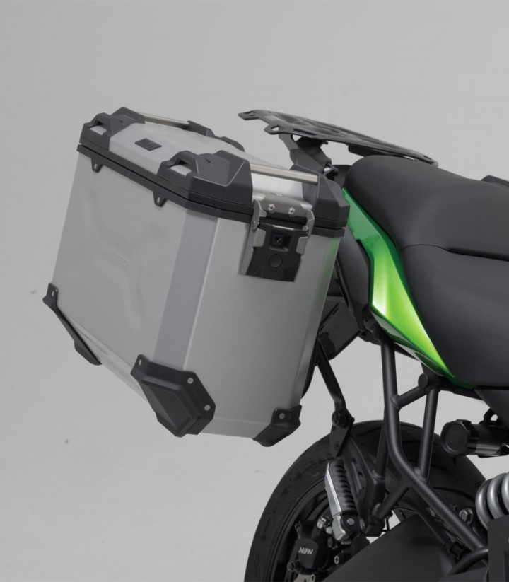 Maletas Laterales con Soporte TRAX ADV Plateadas 37 L Kawasaki Versys650 (14-22) SW-MOTECH KFT.08.518.70000/S KFT.08.518.70000/S