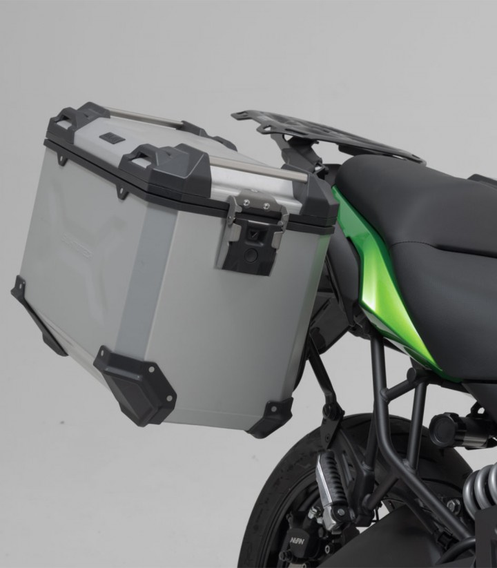 Maletas Laterales con Soporte TRAX ADV Plateadas 45 L Kawasaki Versys650 (14-22) SW-MOTECH KFT.08.518.70100/S KFT.08.518.70100/S