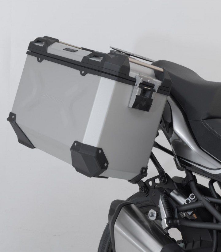 Maletas Laterales con Soporte TRAX ADV Plateadas 37 L Kawasaki Versys 1000 (18), Versys 1100 (24) SW-MOTECH KFT.08.922.70001/...