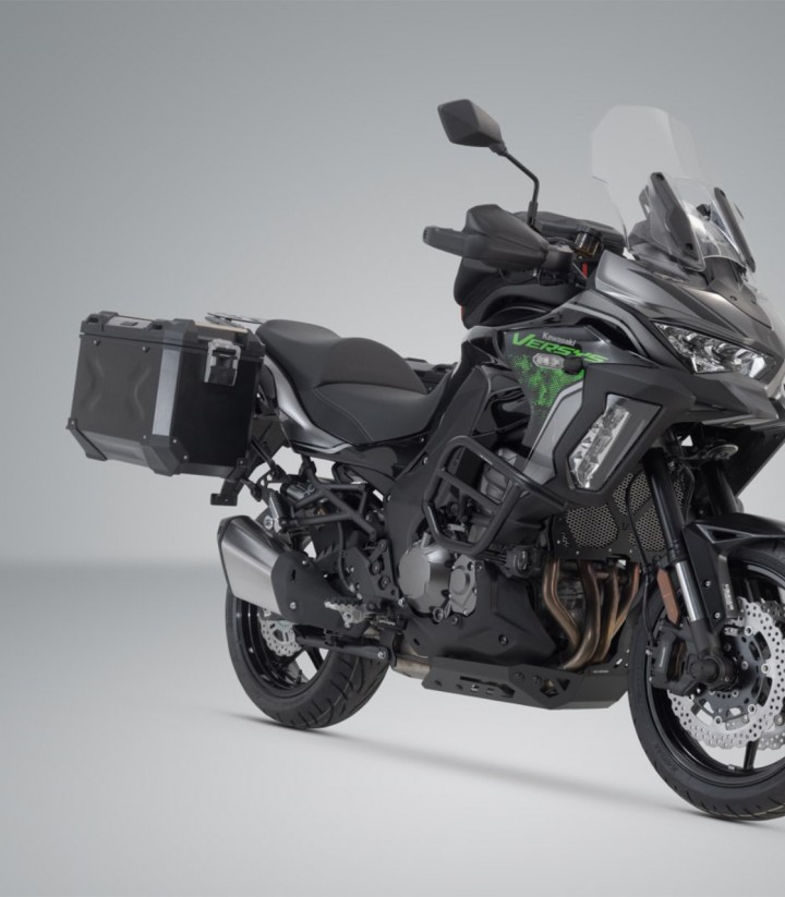 Maletas Laterales con Soporte TRAX ADV Negras 45 L Kawasaki Versys 1000 (18), Versys 1100 (24) SW-MOTECH KFT.08.922.70101/B K...