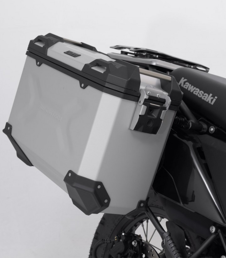 Maletas Laterales con Soporte TRAX ADV Plateadas 45/37 L Kawasaki KLR 650 (22) / S (23) SW-MOTECH KFT.08.990.70000/S KFT.08.9...
