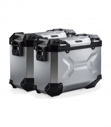 SW-MOTECH 37 L TRAX ADV Side Cases with Carrier for Yamaha MT-07 Tracer (16-25) Silver KFT.06.593.70001/S