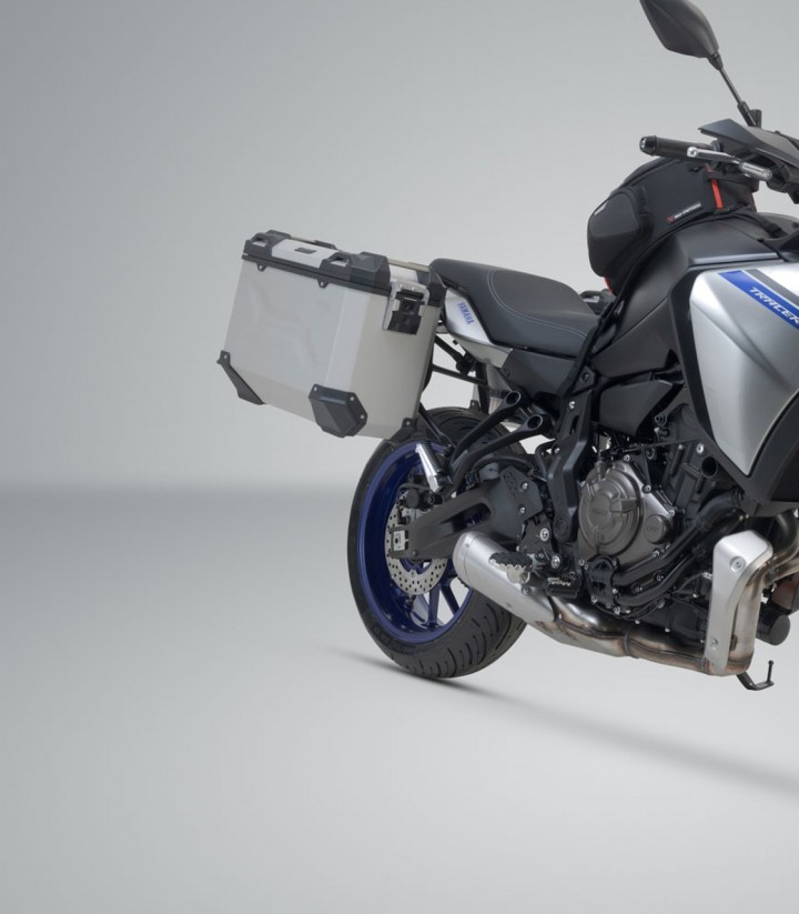 Maletas Laterales con Soporte TRAX ADV Plateadas 37 L Yamaha MT-07 Tracer (16-25) SW-MOTECH KFT.06.593.70001/S