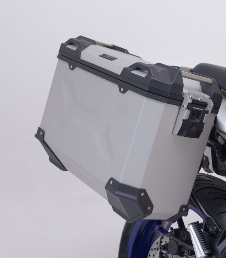 Seitenkoffer mit Träger TRAX ADV Silber 37 L Yamaha MT-07 Tracer (16-25) SW-MOTECH KFT.06.593.70001/S